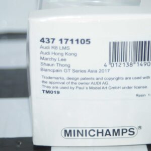 Minichamps audi r8 lms blancpain gt series asia 2017 1:43 437 171105