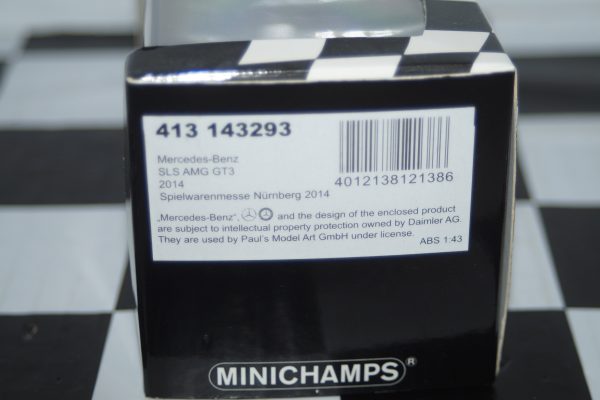 Minichamps mercedes benz slr amg gt3 2014 silver 1:43 413 143293
