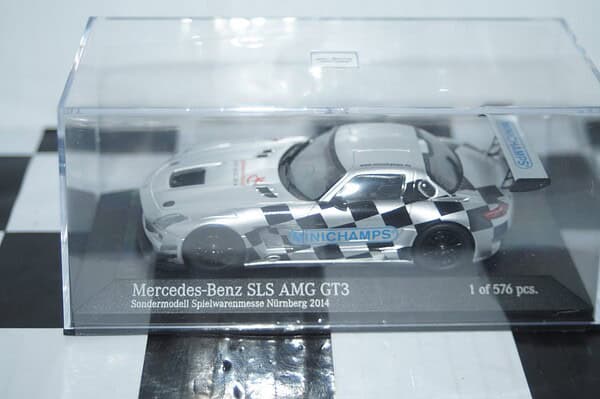 Minichamps mercedes benz slr amg gt3 2014 silver 1:43 413 143293