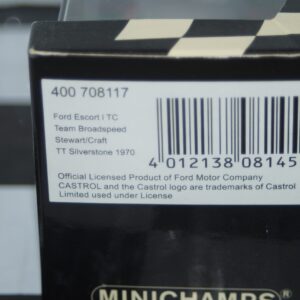 Minichamps ford escort mk1 tc #79 500km nurburgring 1968 stommelen 400 688179 1:43