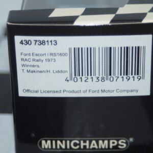 Minichamps ford escort mk1 rs 1600 #13 rac rally 1973 makinen 400 738113 1:43
