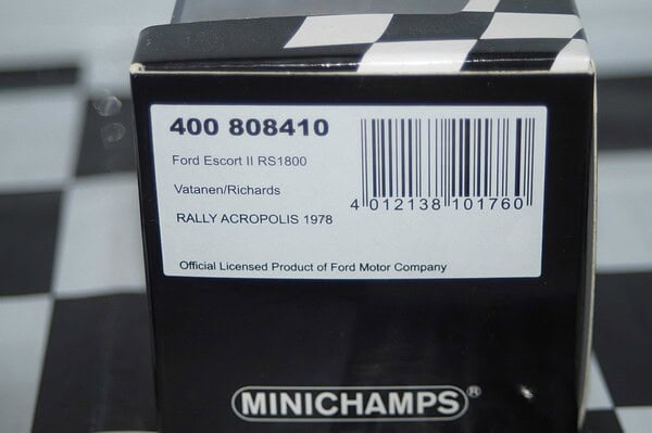 Minichamps ford escort mk2 rs1800 #10 rally acropolis 1978 vatanen 400 808410 1:43