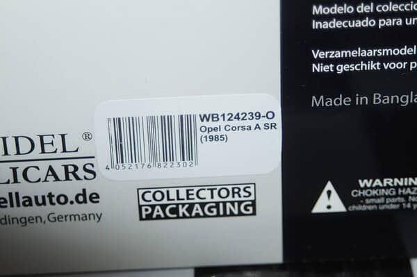 Whitebox opel / vauxhall corsa a sr 1985 white 1:24 wb124239-o