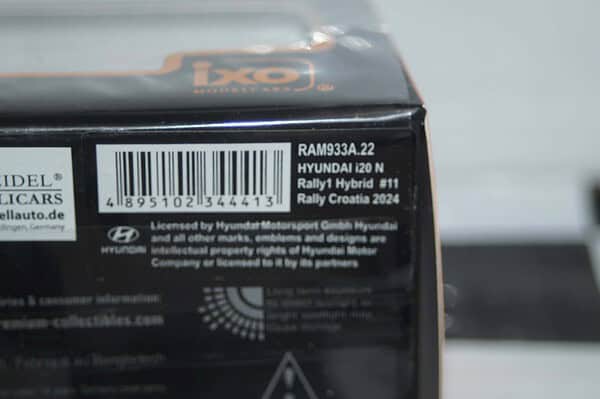 Ixo hyundai i20 n rally1 #11 rally croatia 2024 t.neuville 1:43 ram933a.22