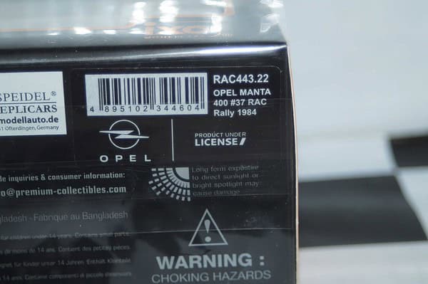 Ixo opel manta 400 rac rally 1984 #37 "gold card" 1:43 diecast rac443.22