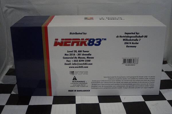 Werk83 porsche 956 lh #1 winner 24h lemans 1982 1:18 diecast w18043001c