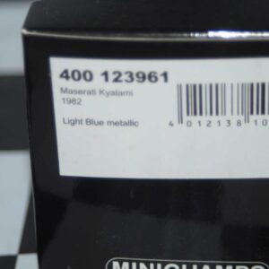 Minichamps maserati kyalami 1982 in blue 1:43 ref 400 123961