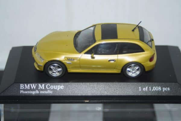 Minichamps bmw m coupe 2001 in yellow metallic 1:43 ref 400 029060
