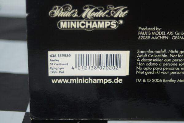 Minichamps bentley s1 continental flying spur 1955 ref 436 139550 1:43