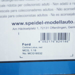 Model car group ford cortina (lotus) mk1 in red ref mcg18532 in 1:18th