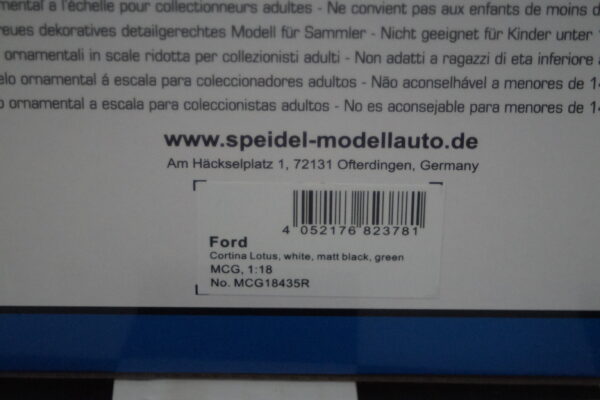 Model car group ford cortina (lotus) rac rally 1966 in white #11 ref mcg18435r in 1:18th