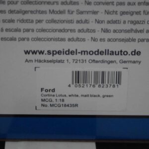 Model car group ford cortina (lotus) rac rally 1966 in white #11 ref mcg18435r in 1:18th