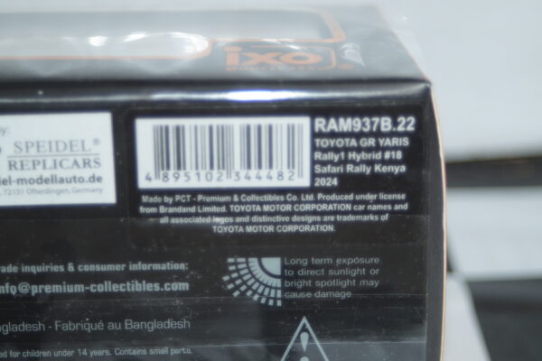 Ixo toyota gr yaris rally 1 safari rally kenya #18 2024 t.katsuta 1:43 ram937b