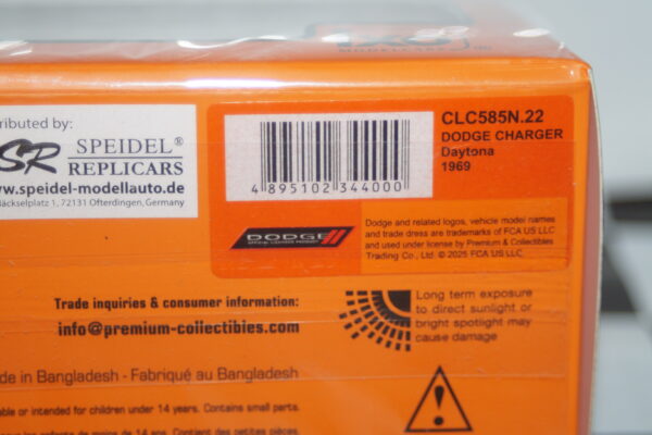 Ixo dodge charger daytona 1969 in green 1:43 ref clc585n.22