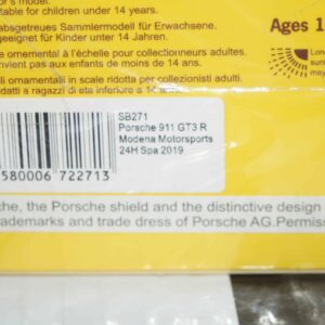 Spark porsche 911 gt3 r -24hr spa 2019 1:43 resin sb271 ltd 300