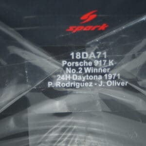 Spark porsche 917k no2 winner 12h daytona #3 1971 rodriguez 18da71 1:18