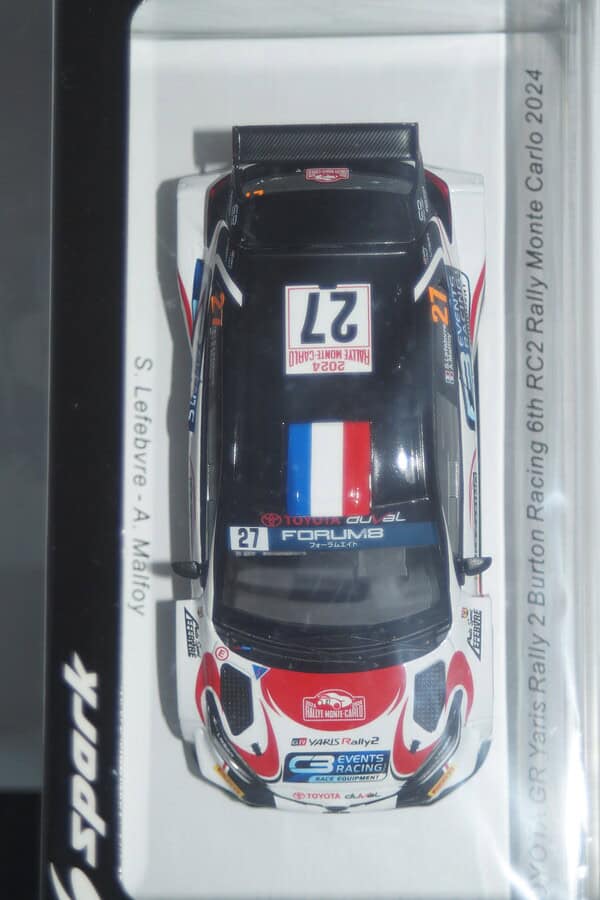 Spark toyota gr yaris 6th rc2 monte carlo 2024 s.lefebvre #27 1:43 resin s6862