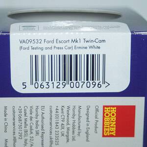 Vanguards ford escort mk1 twin-cam white 1/43 ref va09532