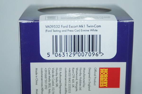 Vanguards ford escort mk1 twin-cam white 1/43 ref va09532