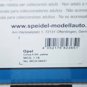 Model car group opel corsa a sr / nova in yellow mcg18431 1:18th
