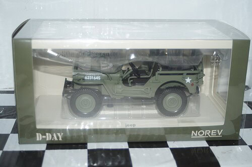 Norev willys jeep army 1944 d-day green 1:18 scale 189016