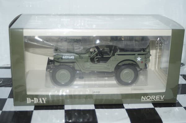 Norev willys jeep army 1944 d-day green 1:18 scale 189016