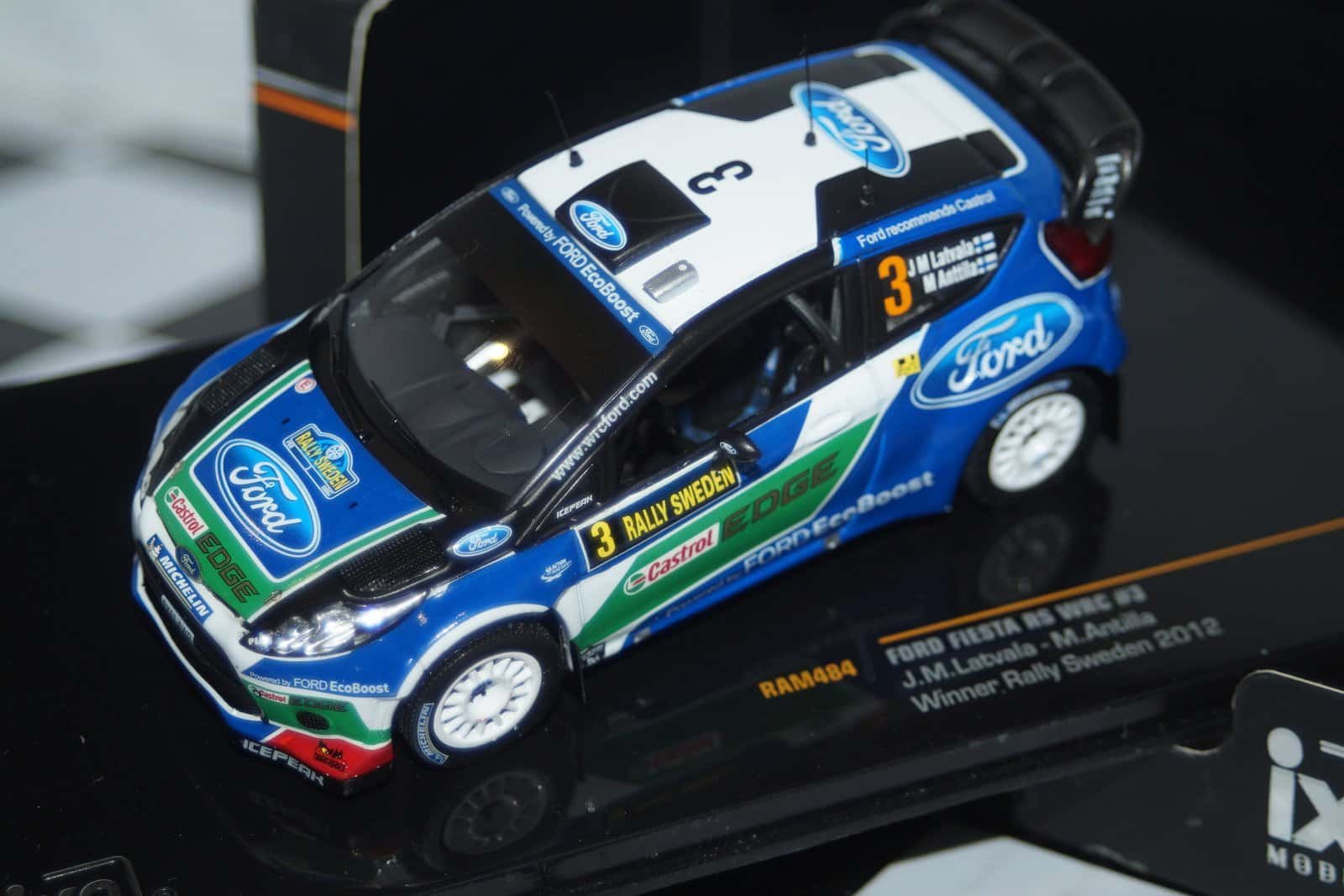 Ixo ford fiesta winner sweden rally 2012 j.m.latvala  diecast 1:43 ram484