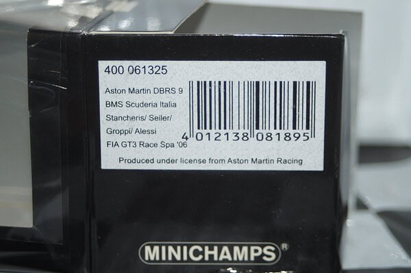 Minichamps aston martin dbrs9 gt3 spa 06 groppi 1:43 400061325