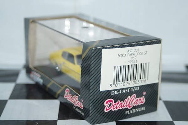 Detail cars ford capri 3000 gt 1969 in yellow 1:43 art301