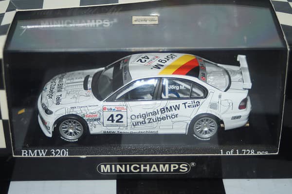 Minichamps bmw 320i etcc double winner j.muller 2003 1:43 400 032442