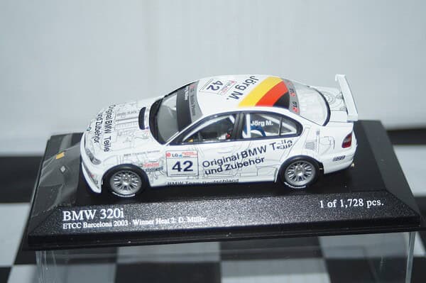 Minichamps bmw 320i etcc double winner j.muller 2003 1:43 400 032442