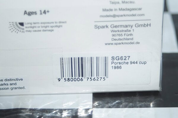 Spark porsche 944 cup 1986 1:43 ref sg627