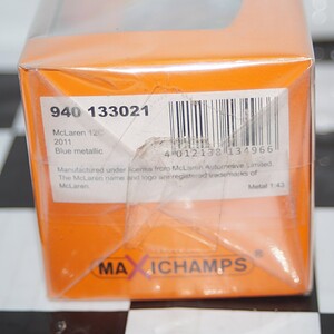 Maxichamps mclaren 12c 2011 blue minichamps in 1:43 scale 133021