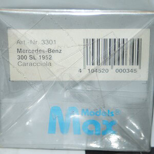 Models max mercedes benz 300 sl 1952 silver 3301 1:43