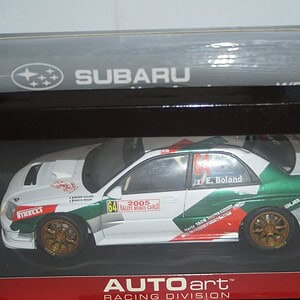 Autoart subaru impreza code 3 driven by boland #64 1:18 diecast