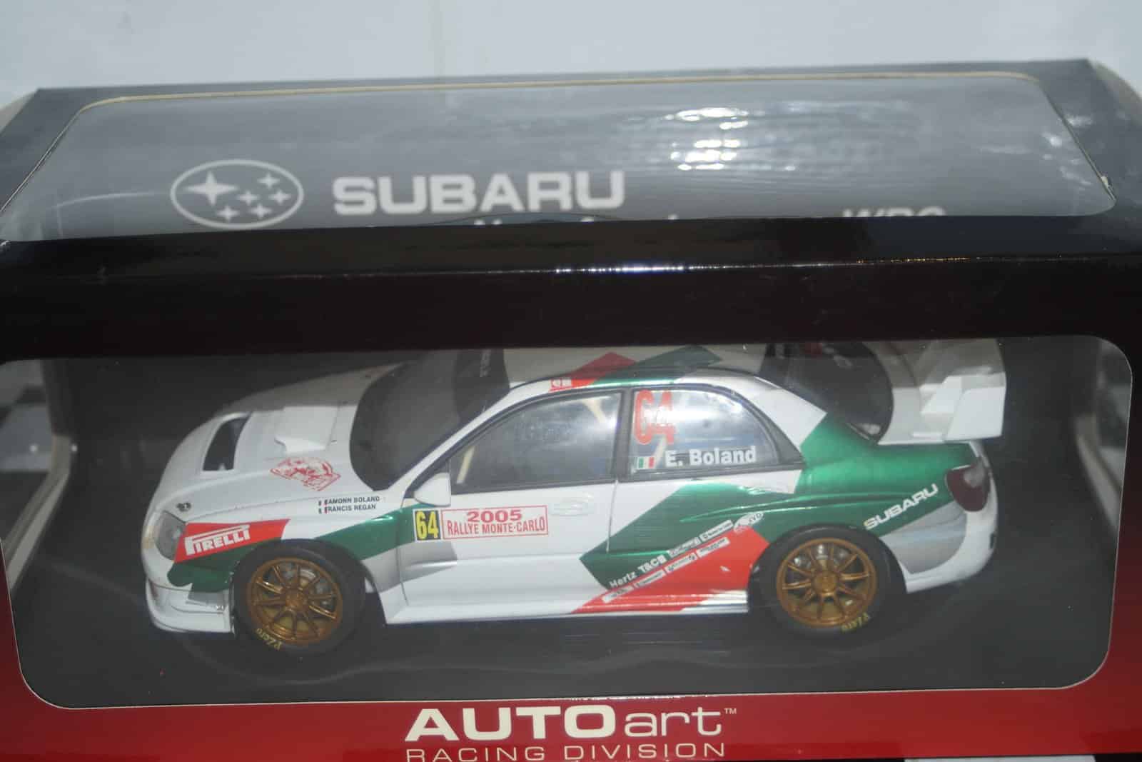 Autoart subaru impreza code 3 driven by boland #64 1:18 diecast