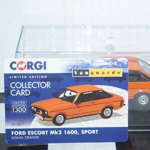 Vanguards corgi ford escort mk2 1600 sport orange 1/43 ref va12617