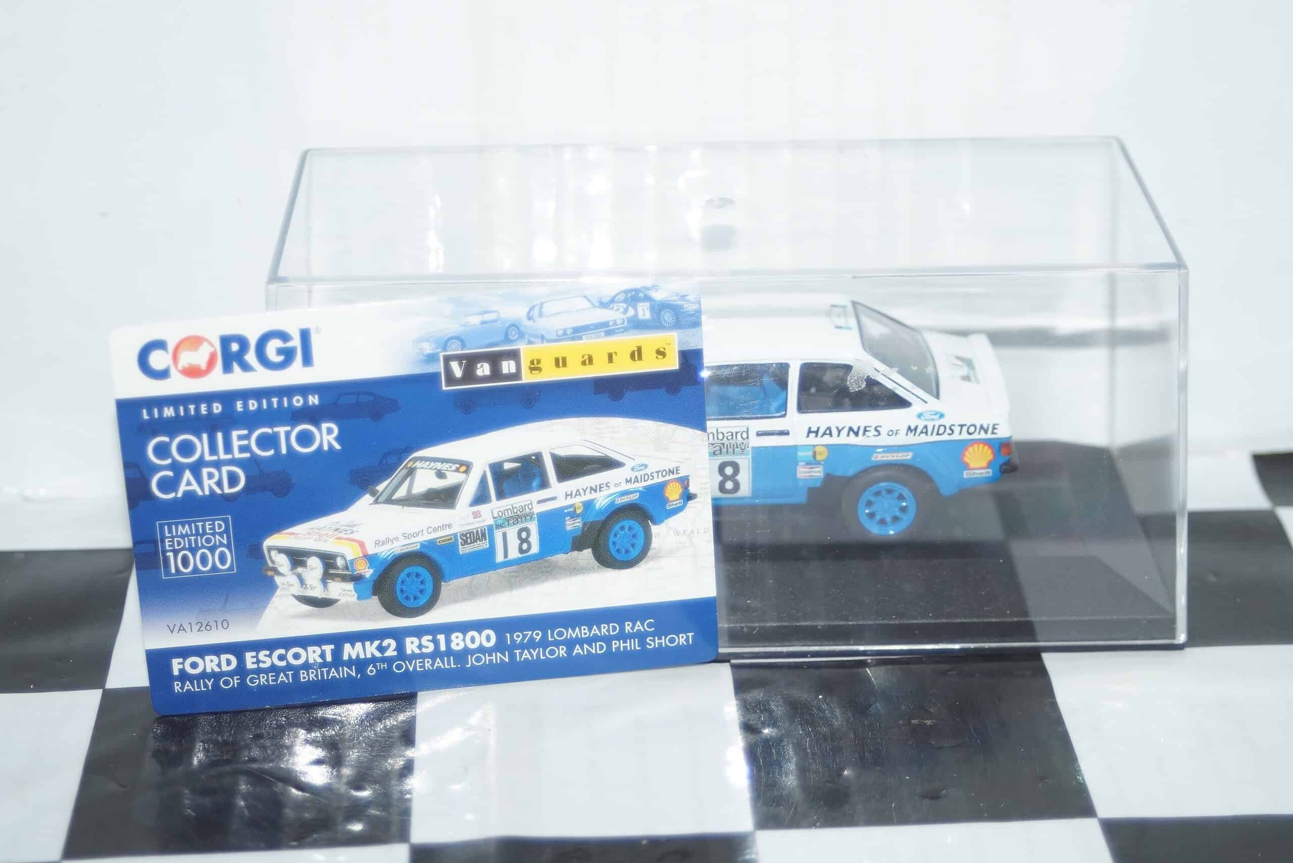 Corgi vanguards ford escort mk2 rs1800 1979 lombard rally va12610 1:43