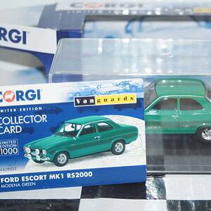 Corgi vanguards ford escort mk1 rs2000 modena green ref va09522 1:43