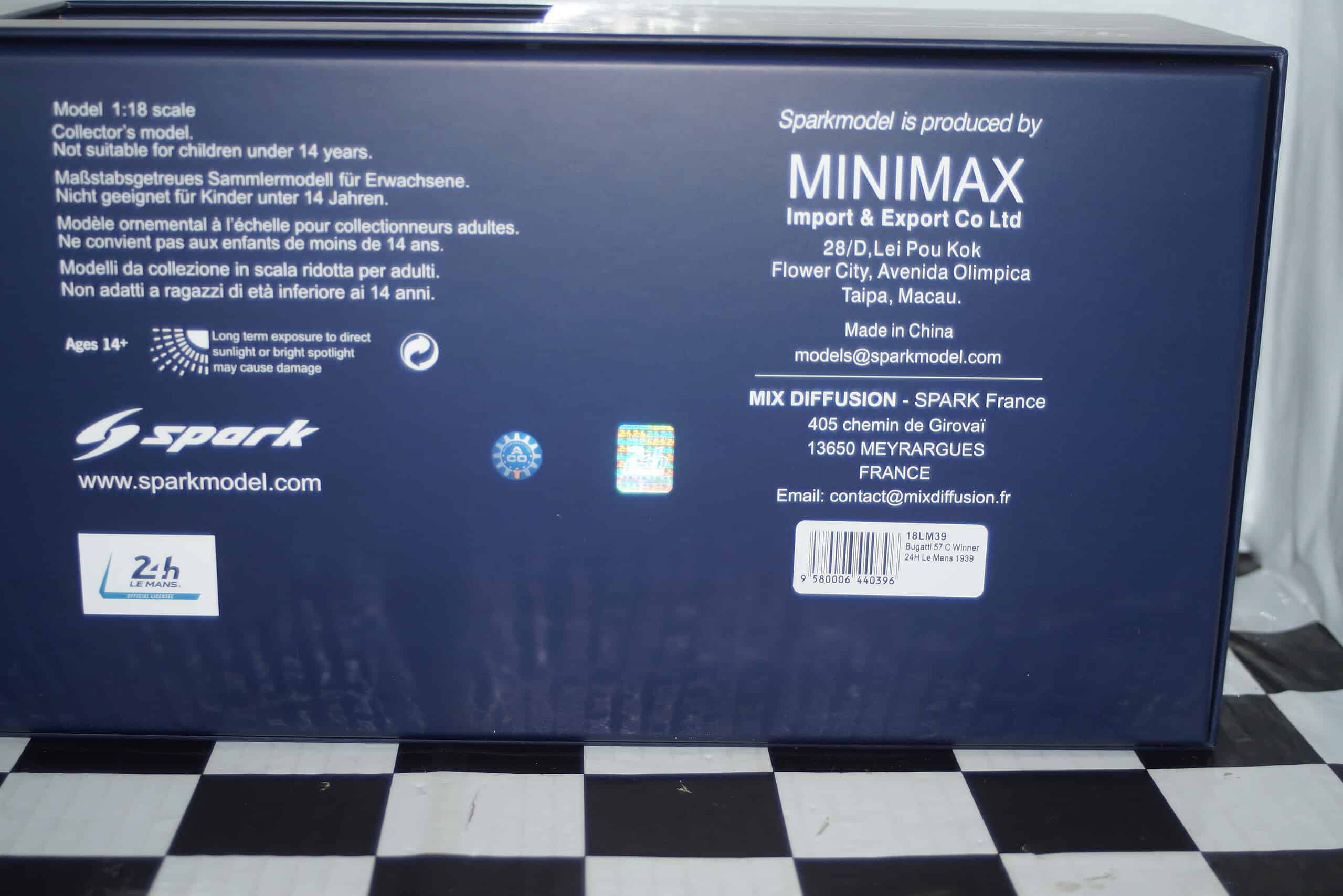Bugatti 57 g #2 winner le mans 1937 18lm37 1:18 spark resin (copy)