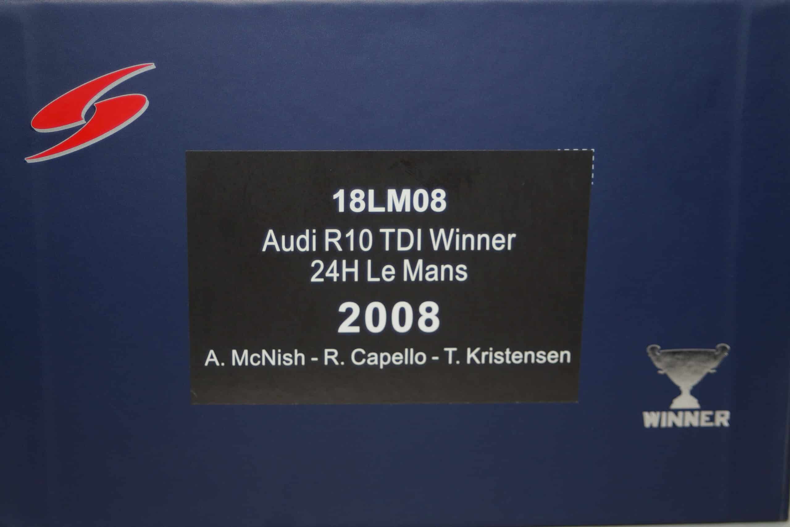 Spark audi r10 tdi winner le mans 2008 18lm08 1:18 scale resin