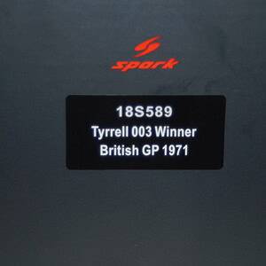 Spark tyrrell 003 winner british gp 1971 jackie stewart 18s589