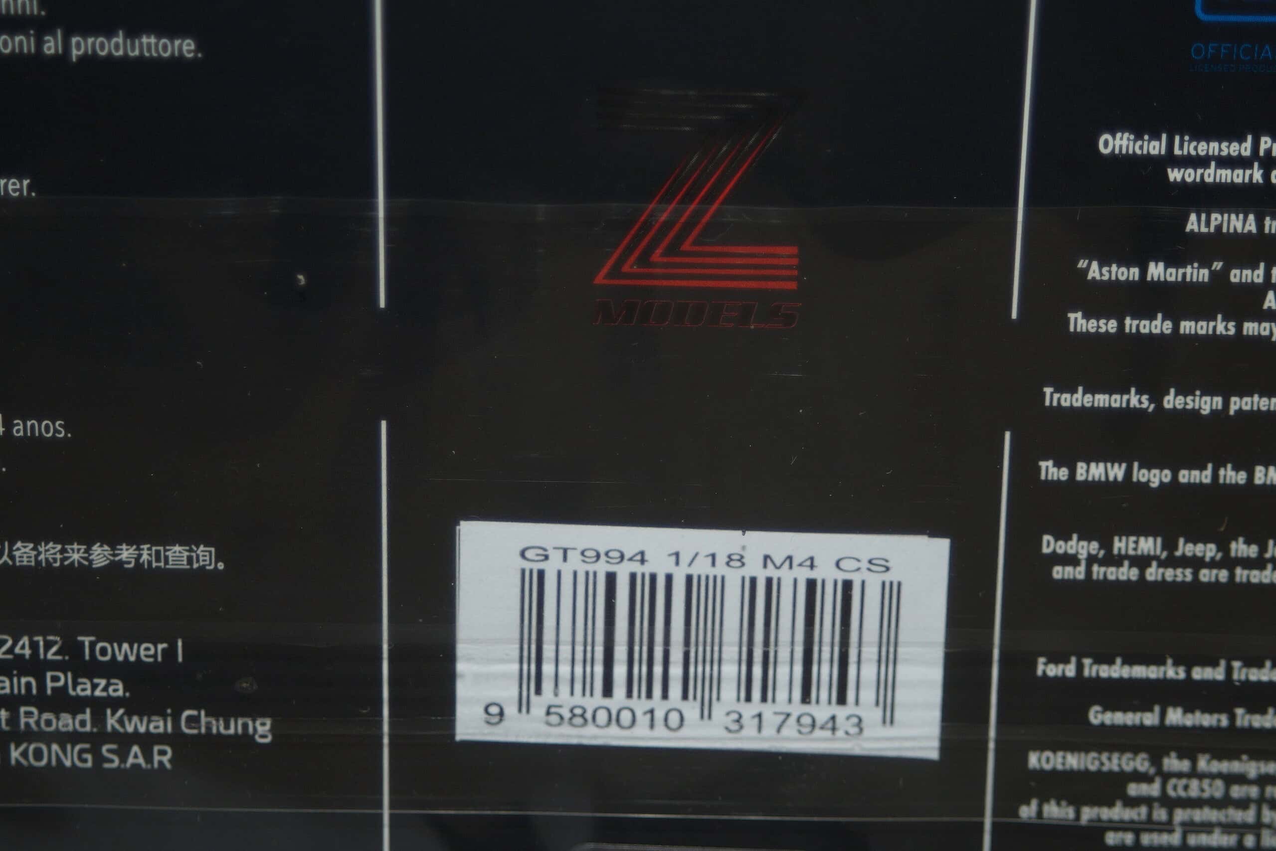 Gt spirit bmw m4 cs frozen isle of man 2024 1:18 resin gt994