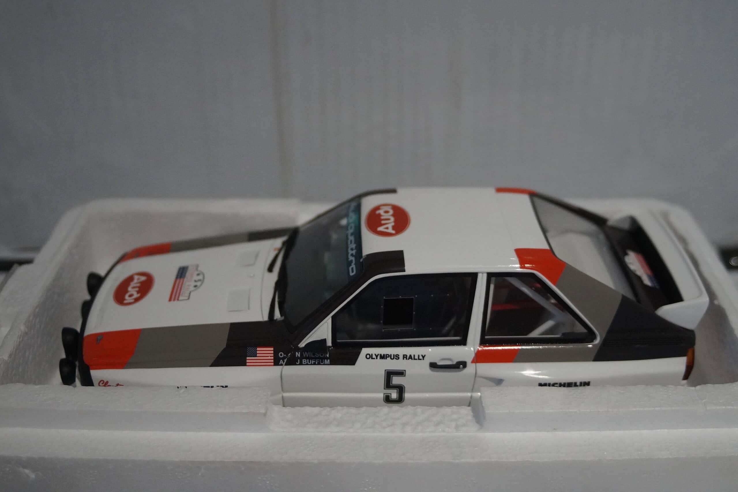 Otto audi sport quattro rally olympus 1986 #5 baffum / wilson 1:18 ot1159