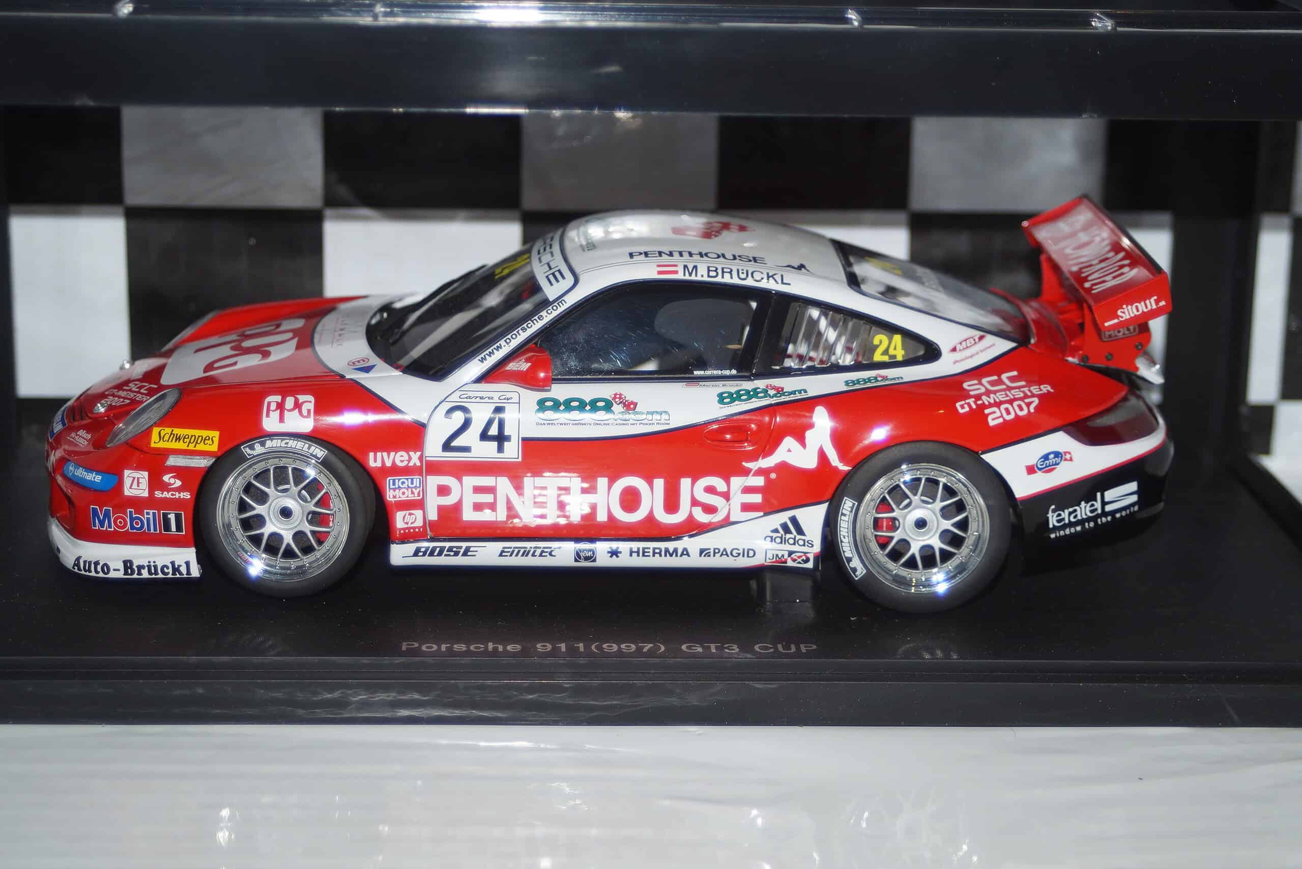 Autoart porsche 911 (997) gt3 cup 2007 1:18 diecast 80784