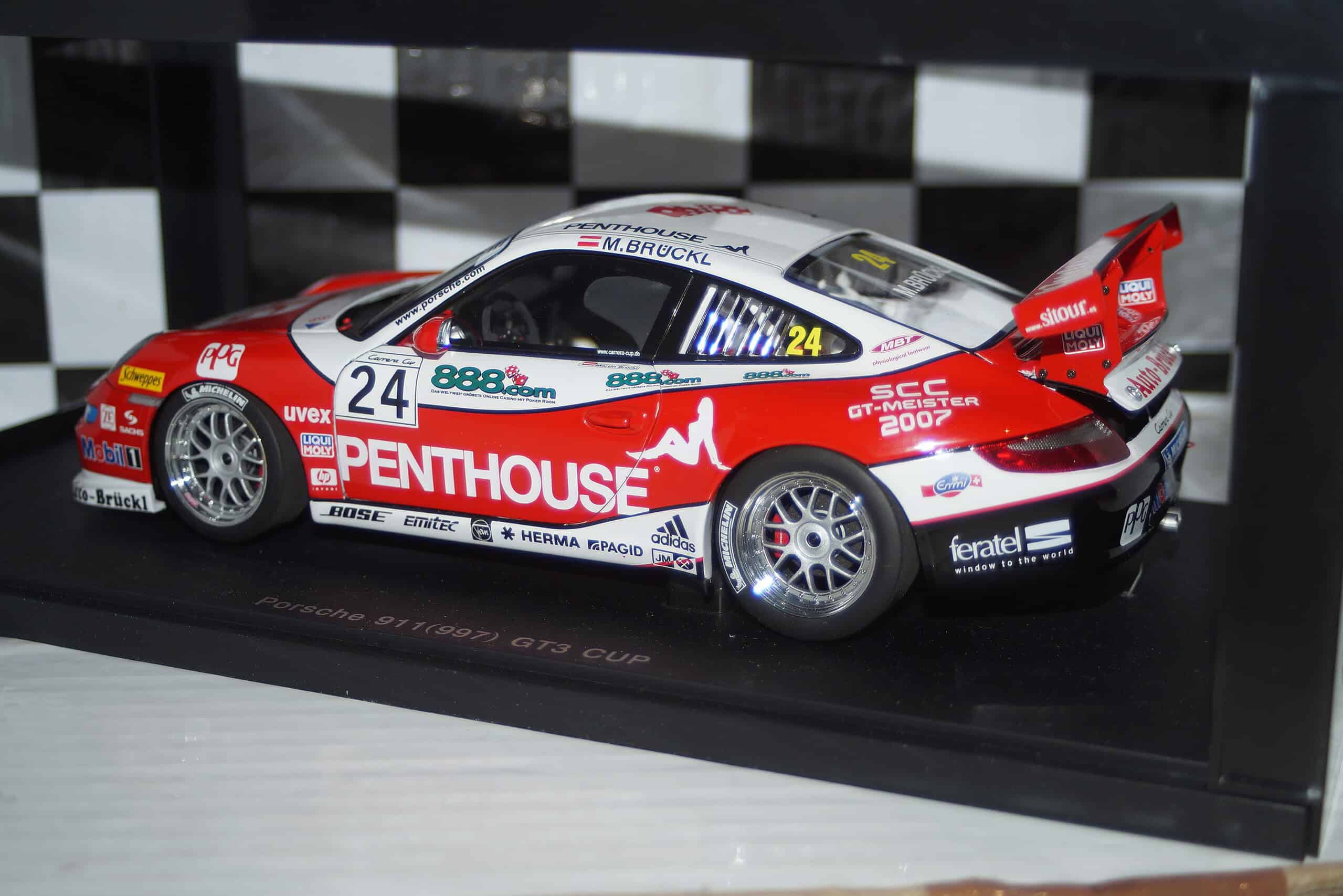 Autoart porsche 911 (997) gt3 cup 2007 1:18 diecast 80784