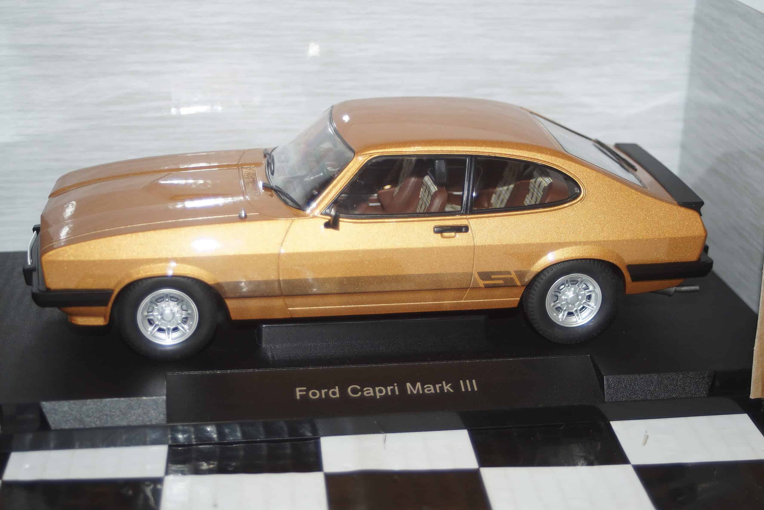 Model car group ford capri s mk3 lhd gold mcg18399 1:18 (copy)