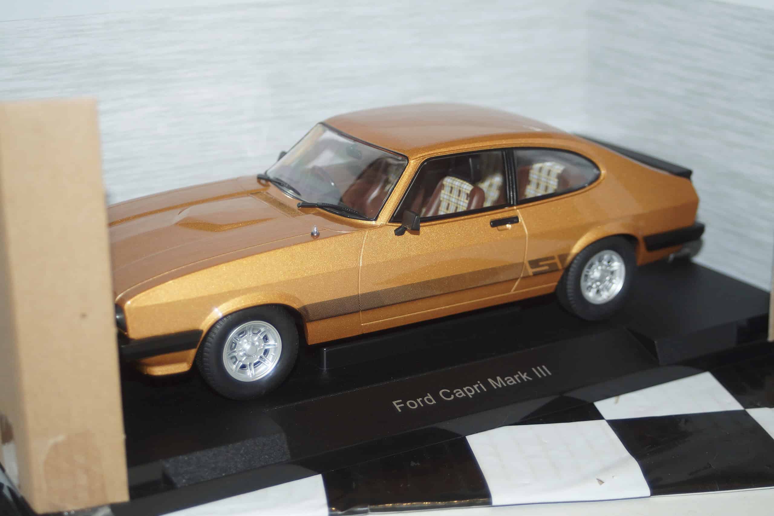 Model car group ford capri s mk3 lhd gold mcg18399 1:18 (copy)