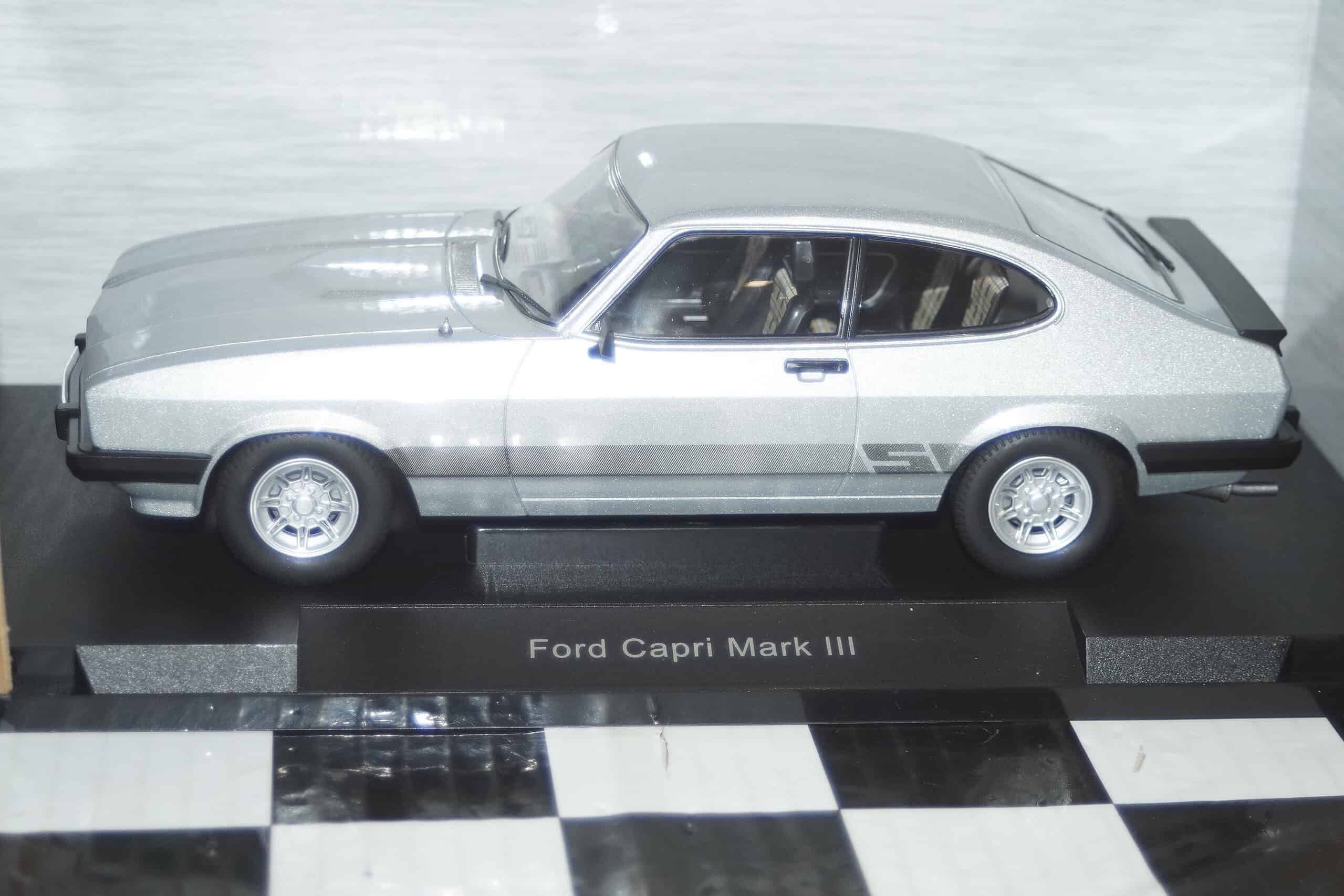Model car group ford capri s mk3 rhd silver mcg18797 1:18